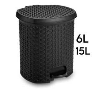 LIXEIRA COM PEDAL PLASNORTHON 6 e 15 LTS – PRETO