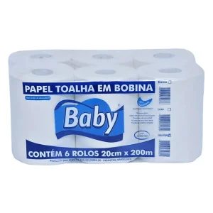 Papel Toalha Baby 100% 6x 20 X 200